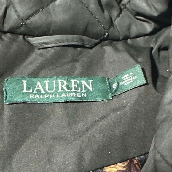 Ralph Lauren Black Quilted Jacket Gold Snaps Size S - Picture 6 of 16